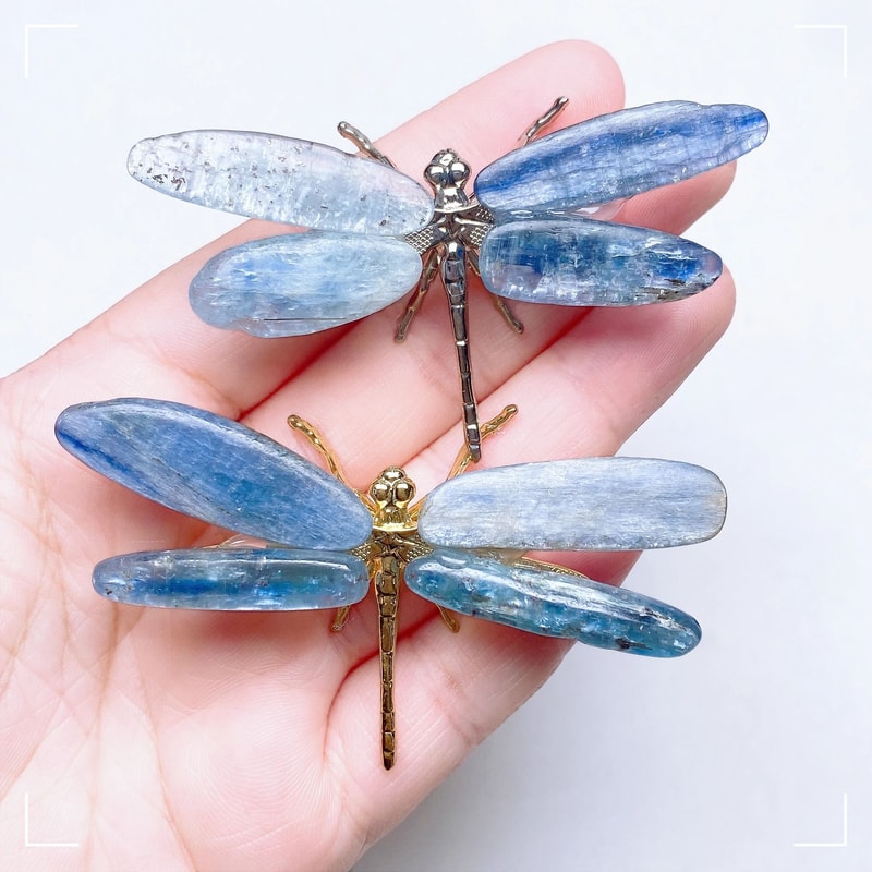 Natural Kyanite Dragonfly Crystal Figurine Healing Decor 5
