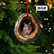 Woodland Animal Acrylic Christmas Ornament Tree Trunk Design Bunny Owl Squirrel Hedgehog Pendant 1