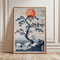 Vintage Japanese Crane Ukiyoe Wall Art Red Sun Pine Print 16