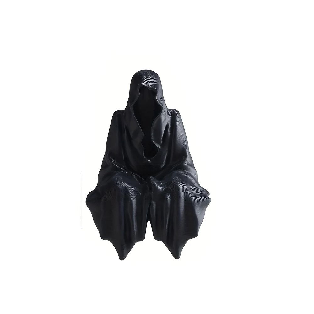 3D Printed Hooded Cloaked Gothic Statue Dark Aesthetic Desk Shelf Figurine 7