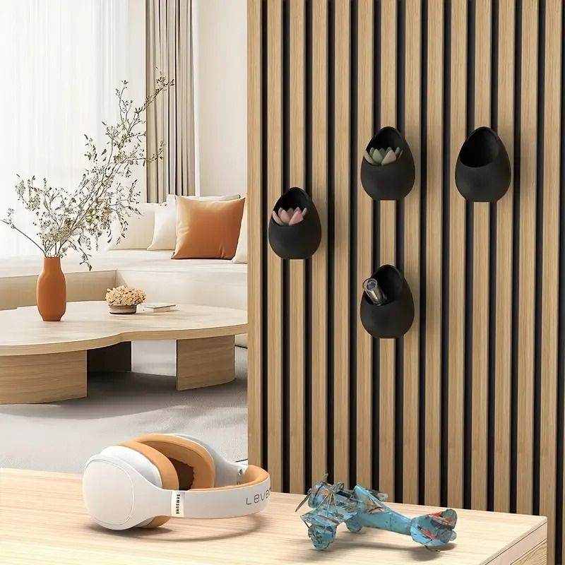 NoDrill Acoustic Panel Planting Tray ClipOn Shelf Decor For Plants Storage 0