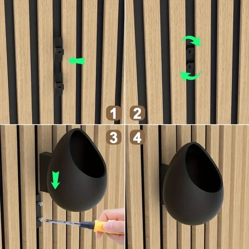 NoDrill Acoustic Panel Planting Tray ClipOn Shelf Decor For Plants Storage 4