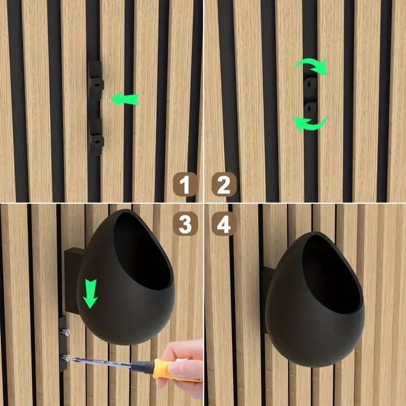 NoDrill Acoustic Panel Planting Tray ClipOn Shelf Decor For Plants Storage 4