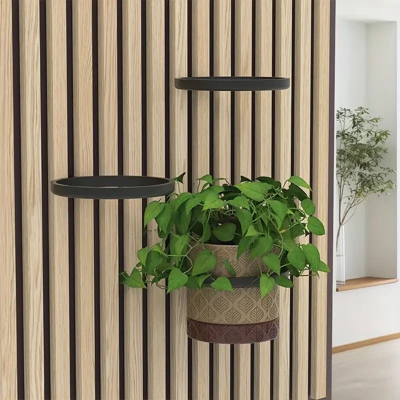 NoDrill Acoustic Panel Plant Ring Holder RustProof ClipOn Planter Mount For Wall Ceiling Panels 2