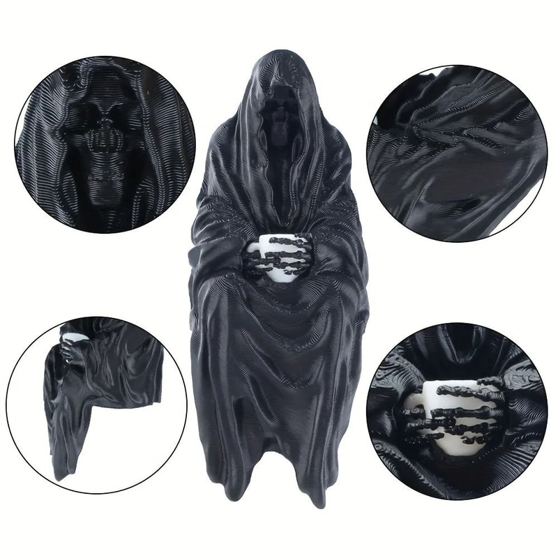 Dark Gothic Hooded Cloak Statue 3D Printed Desk Decor Figurine 4