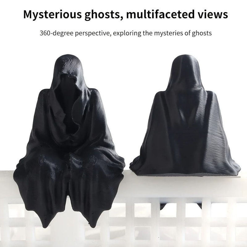 Dark Gothic Hooded Cloak Statue 3D Printed Desk Decor Figurine 6