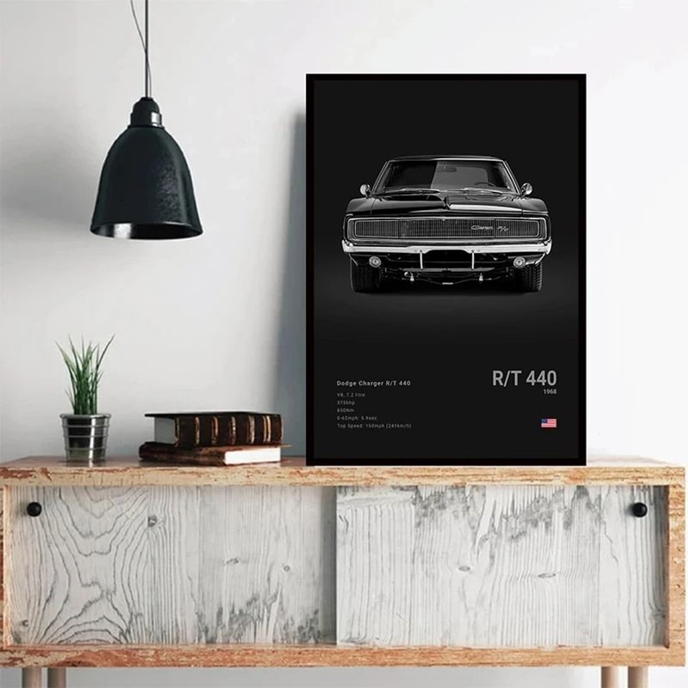 Dodge Challenger SRT Hellcat Redeye Canvas Wall Art Modern Muscle Car Poster 3