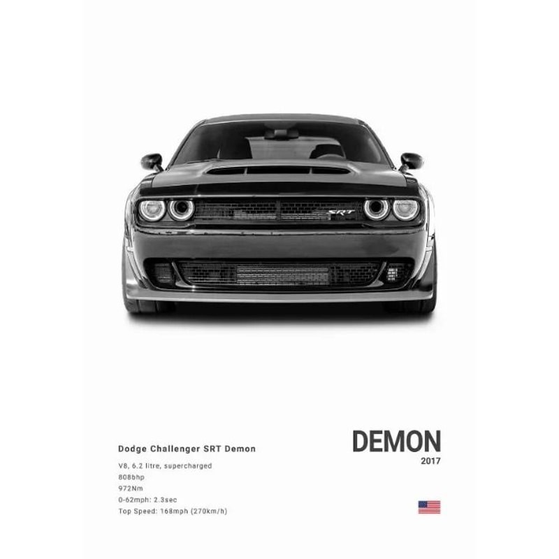 Dodge Challenger SRT Hellcat Redeye Canvas Wall Art Modern Muscle Car Poster 6