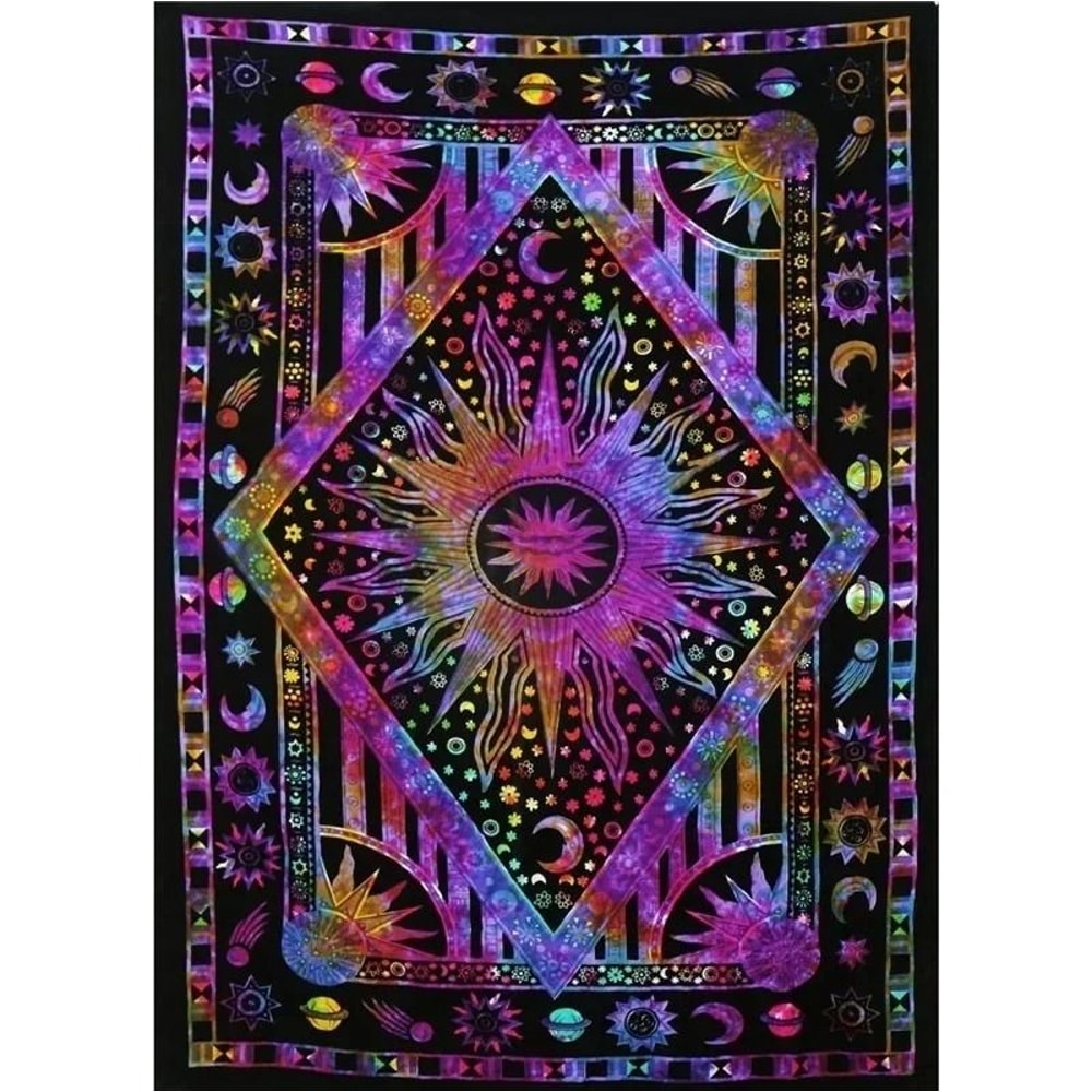 Bohemian Mandala Wall Tapestry Indian Tarot Aesthetic Room Decor 13