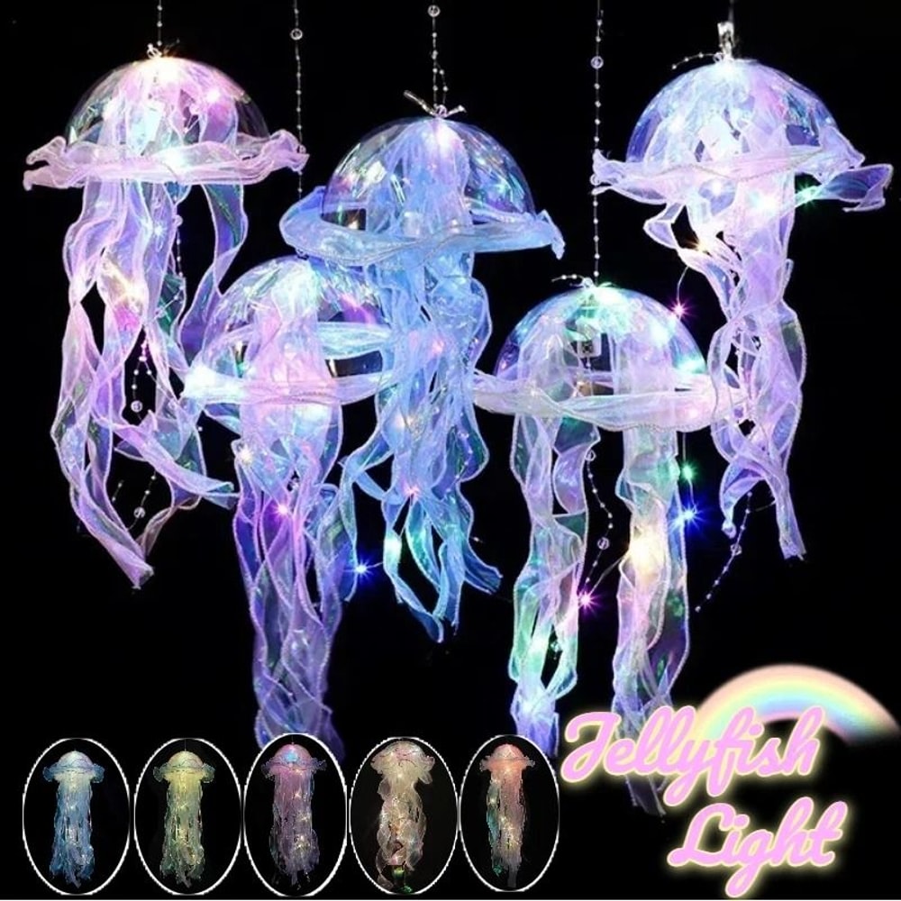 Colorful Gradient Jellyfish LED Hanging Light Ocean Aesthetic Pendant Lamp 0