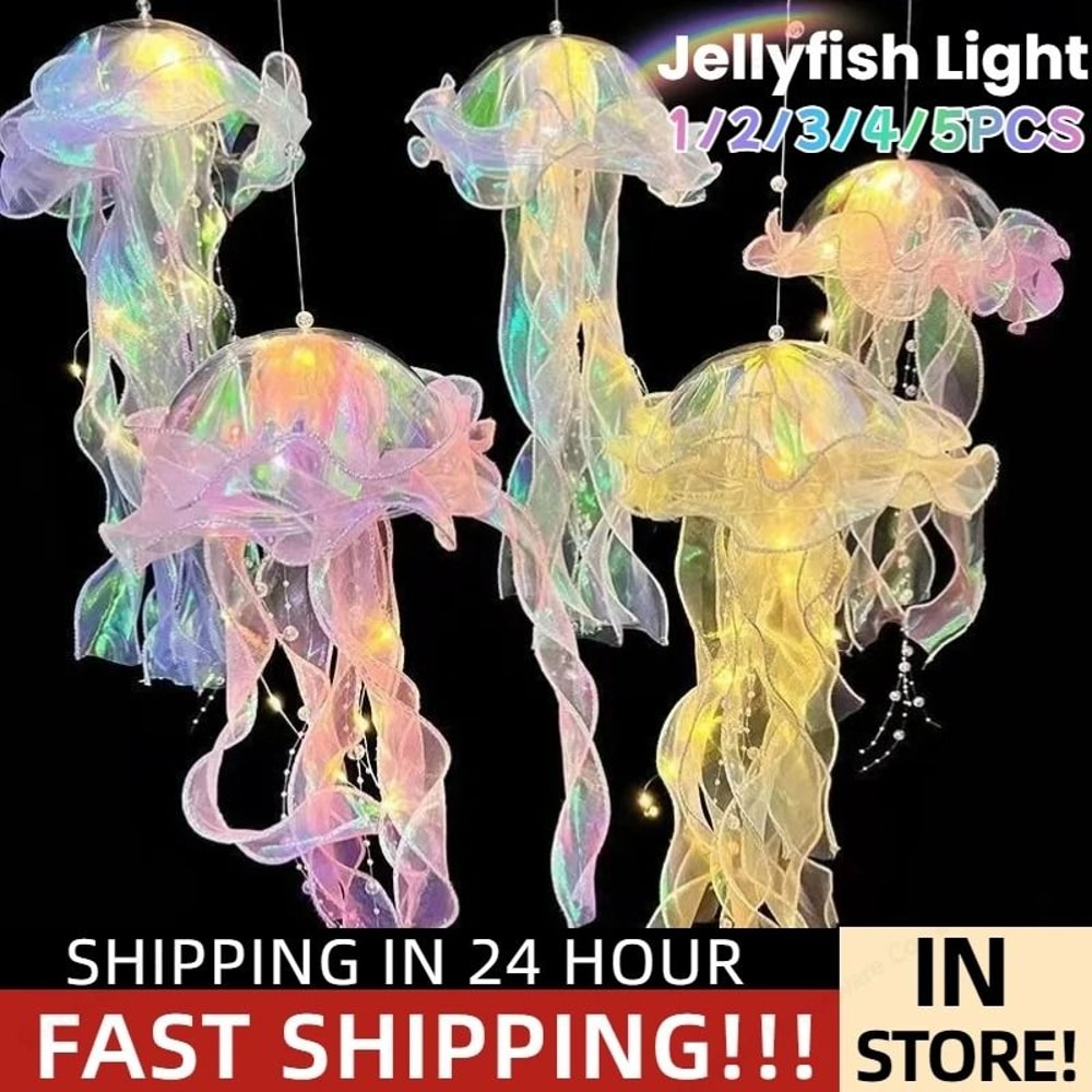 Colorful Gradient Jellyfish LED Hanging Light Ocean Aesthetic Pendant Lamp 1