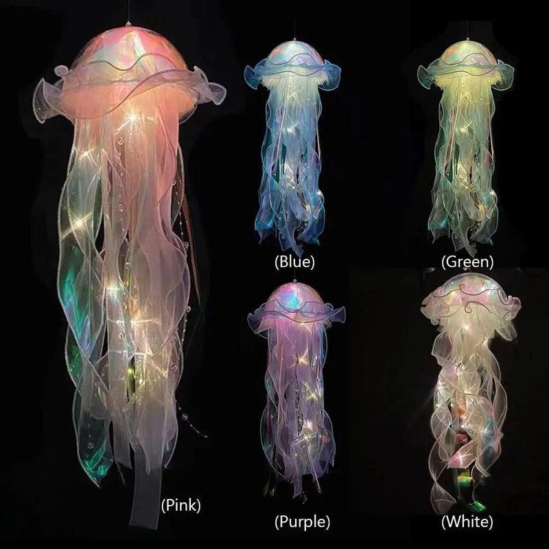 Colorful Gradient Jellyfish LED Hanging Light Ocean Aesthetic Pendant Lamp 5