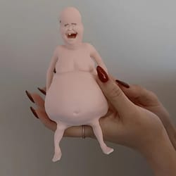 funny belly doll silicone squishy toy quirky desk decor with expressive eyes