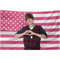 Patriotic American Flag Banner Wall Art Checkered Sweater Design Outdoor Decor 0