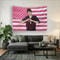 Patriotic American Flag Banner Wall Art Checkered Sweater Design Outdoor Decor 2