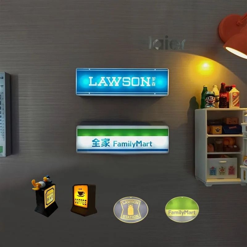 Magnetic LED Convenience Store Fridge Sticker TouchControl Luminous Lawson Style Decor 0