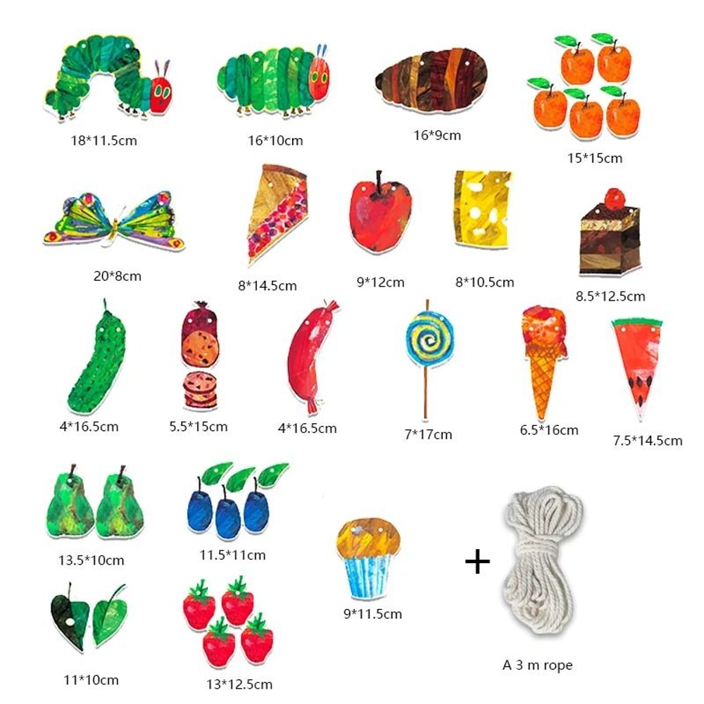 The Very Hungry Caterpillar Classroom Banner Flag Set With 984ft Hanging Rope 7