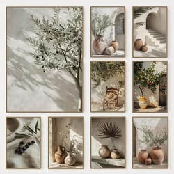 minimalist mediterranean olive tree canvas print for natural home decor