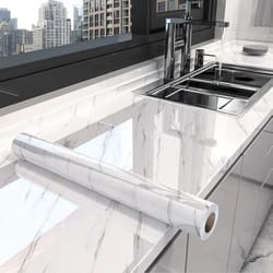 waterproof marble peel and stick wallpaper – modern self-adhesive kitchen & bathroom contact paper