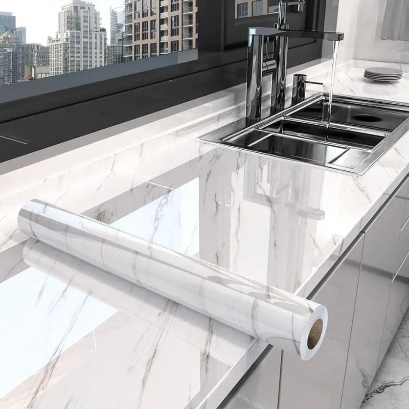 Waterproof Marble Peel And Stick Wallpaper Modern SelfAdhesive Kitchen Bathroom Contact Paper 0
