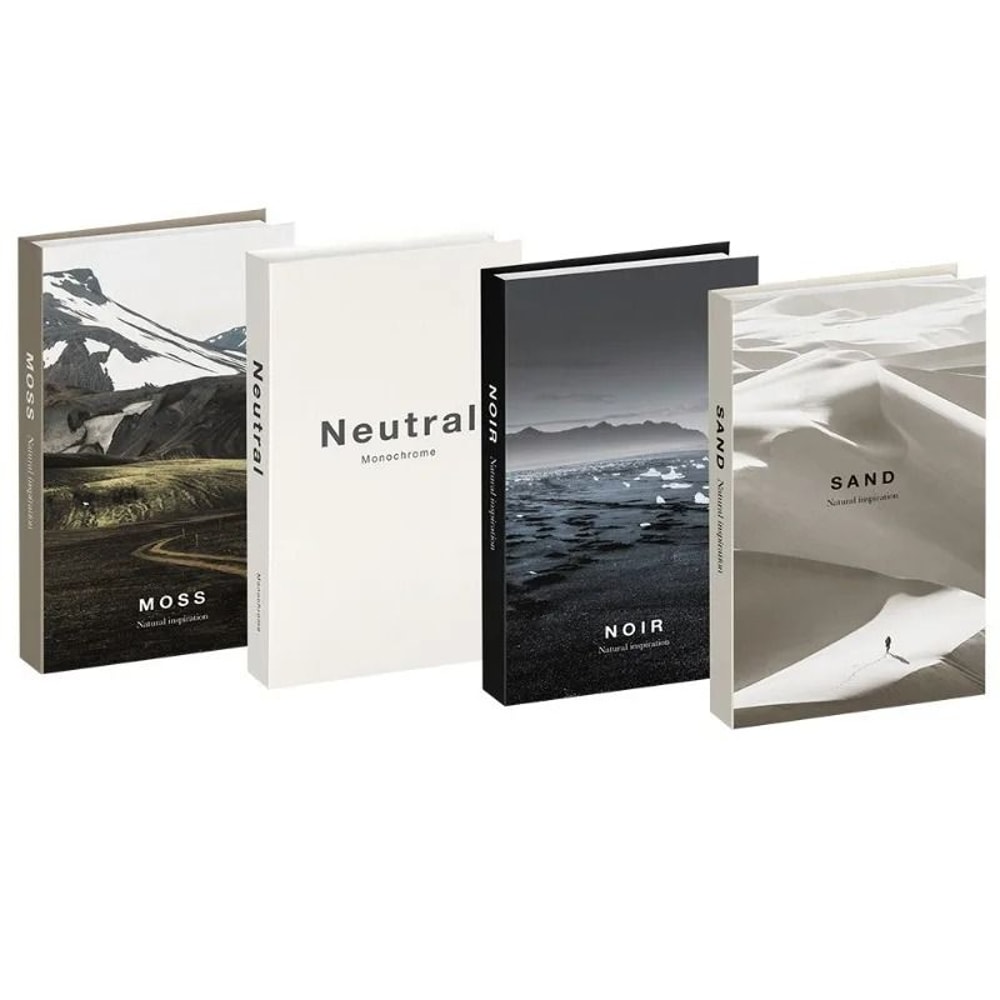 Modern Aesthetic Faux Book Set For Coffee Table Bookshelf Decor 4pcs 12