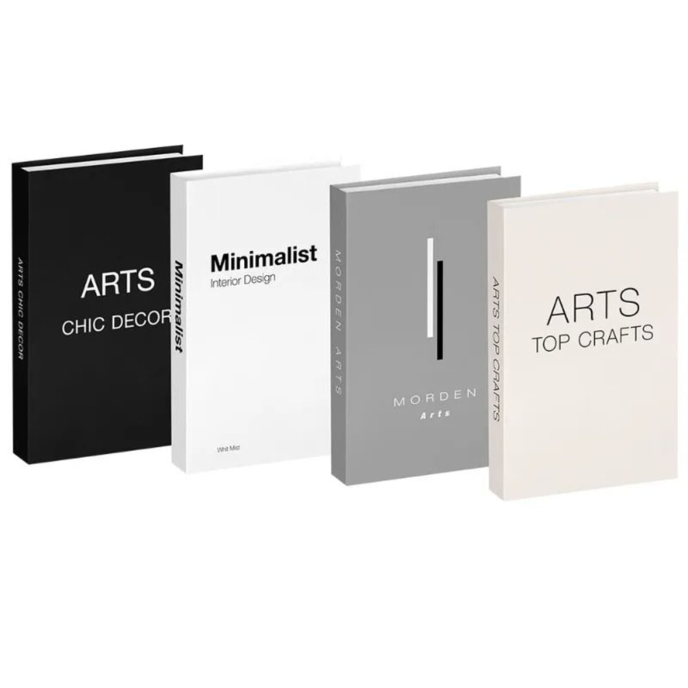 Modern Aesthetic Faux Book Set For Coffee Table Bookshelf Decor 4pcs 18