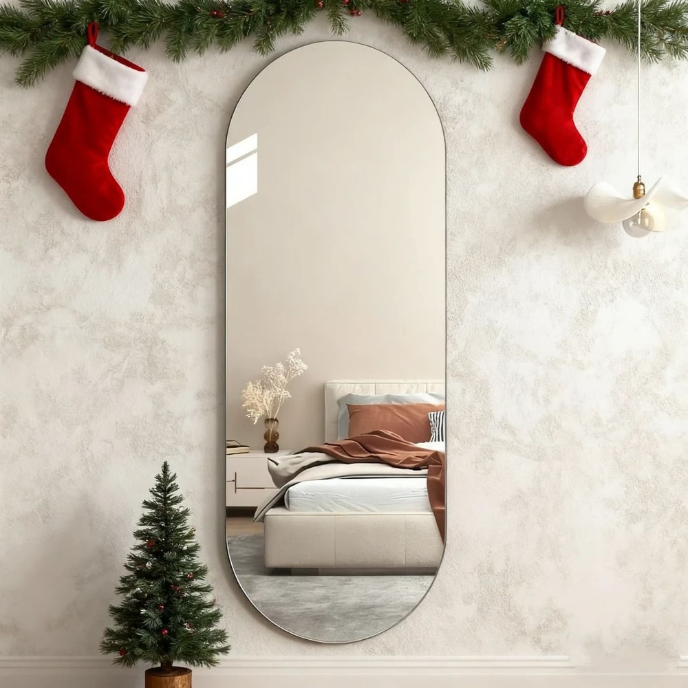 Frameless Arched Acrylic Wall Mirror SelfAdhesive FullLength Decor 2mm Thick 2