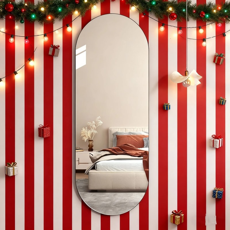 Frameless Arched Acrylic Wall Mirror SelfAdhesive FullLength Decor 2mm Thick 3