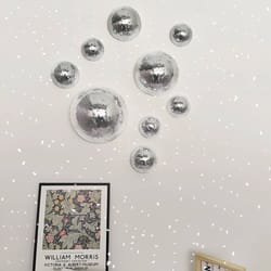 modern disco mirror wall art semicircle reflective decor for stylish interiors