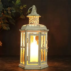 vintage hanging candle lantern – 10in metal decorative candle holder for indoor outdoor events
