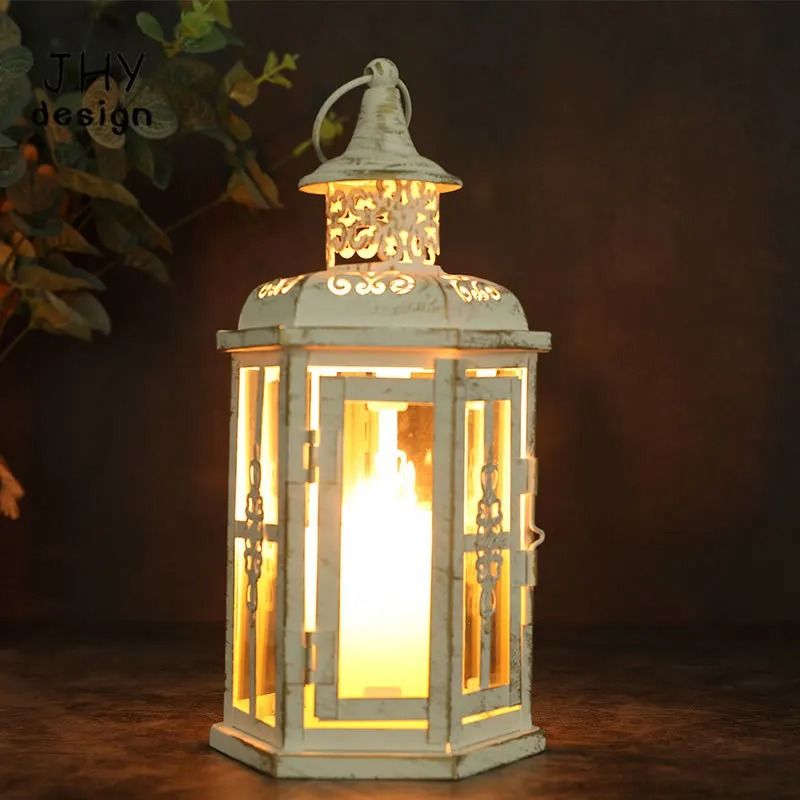 Vintage Hanging Candle Lantern 10in Metal Decorative Candle Holder For Indoor Outdoor Events 0