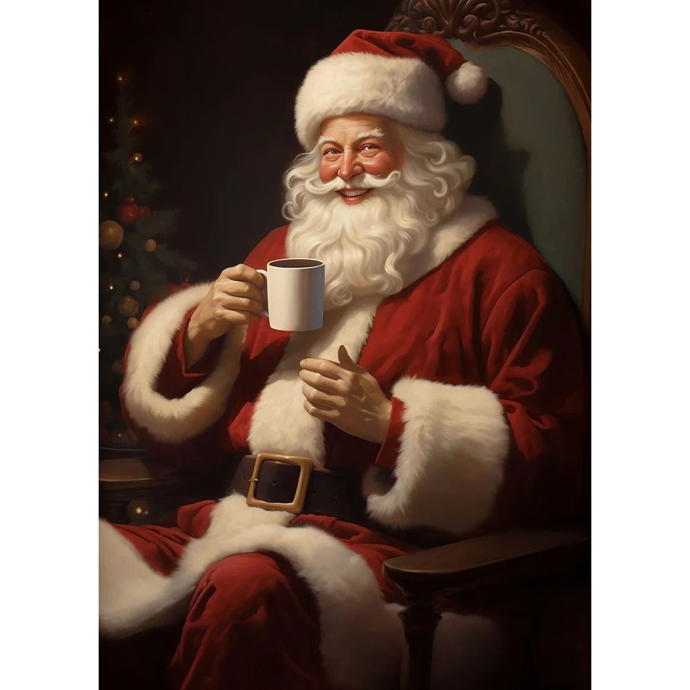 Classic Santa Claus Christmas Canvas Wall Art Festive Holiday Poster Decor 23