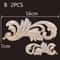 Vintage Floral Wood Carved Corner Appliques 2PC Decorative Furniture Onlays 9