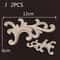 Vintage Floral Wood Carved Corner Appliques 2PC Decorative Furniture Onlays 19