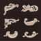 Vintage Floral Wood Carved Corner Appliques 2PC Decorative Furniture Onlays 2