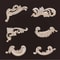 Vintage Floral Wood Carved Corner Appliques 2PC Decorative Furniture Onlays 2