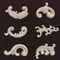 Vintage Floral Wood Carved Corner Appliques 2PC Decorative Furniture Onlays 3