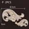 Vintage Floral Wood Carved Corner Appliques 2PC Decorative Furniture Onlays 26