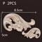 Vintage Floral Wood Carved Corner Appliques 2PC Decorative Furniture Onlays 26