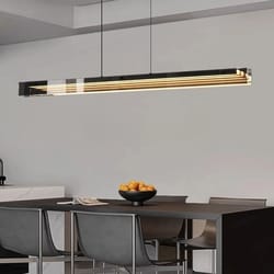 modern linear glass pendant light bar for dining table and kitchen island ceiling lighting
