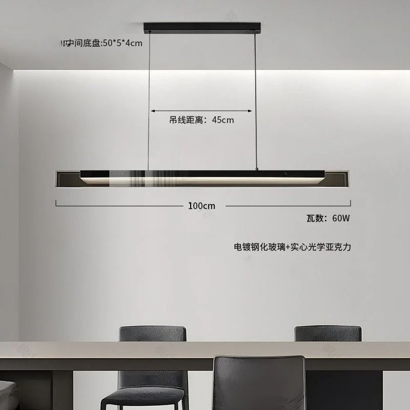Modern Linear Glass Pendant Light Bar For Dining Table And Kitchen Island Ceiling Lighting 5