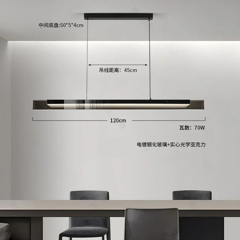 Modern Linear Glass Pendant Light Bar For Dining Table And Kitchen Island Ceiling Lighting 6