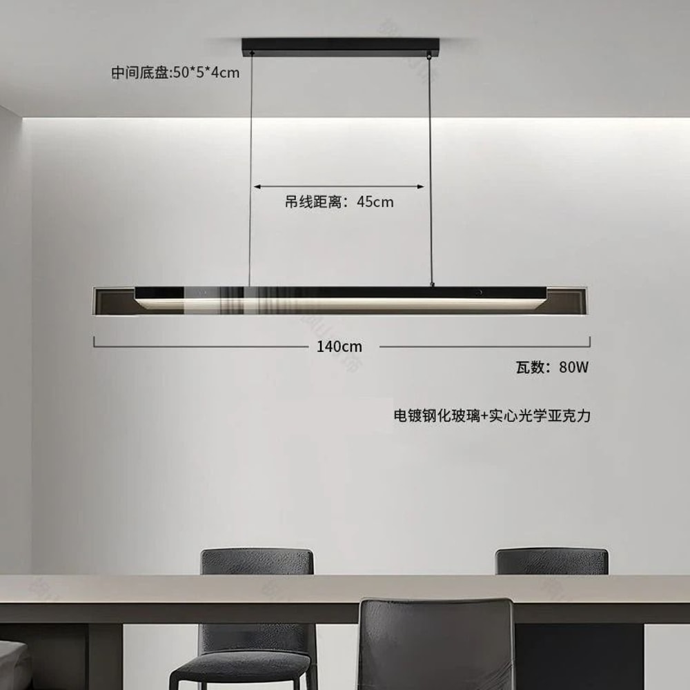 Modern Linear Glass Pendant Light Bar For Dining Table And Kitchen Island Ceiling Lighting 7