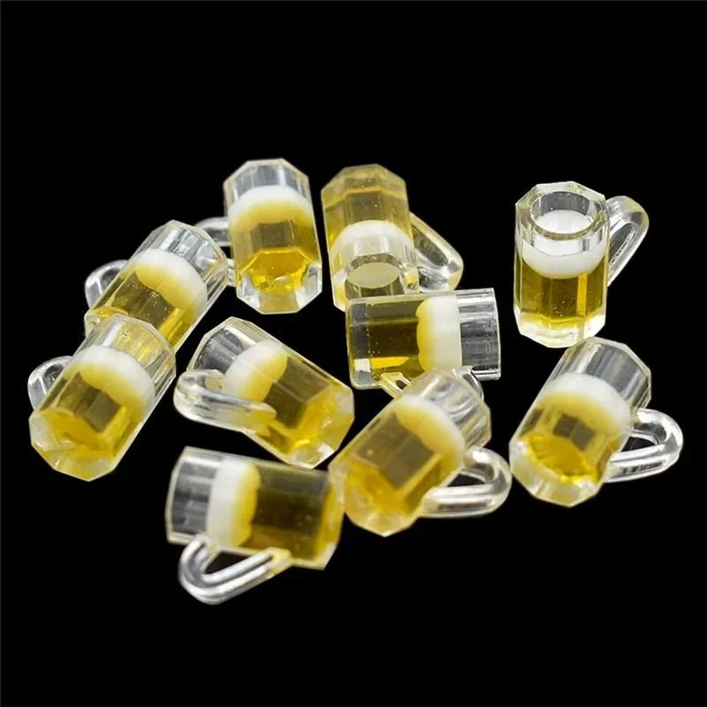 Miniature Resin Beer Glass Set For Dollhouse Table Decor 10pcs Realistic Tiny Drink Props 5