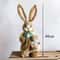 Large Straw Woven Bunny Decoration 46cm Rustic Easter Rabbit Ornament For Home And Garden 0