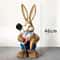 Large Straw Woven Bunny Decoration 46cm Rustic Easter Rabbit Ornament For Home And Garden 9