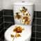 Elegant Golden Flower Toilet Sticker Waterproof Bathroom Cover Decal 11
