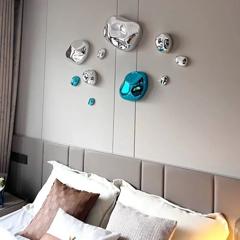 Modern Abstract Stone Wall Hanging Sculpture Minimalist Home Decor Accent 1