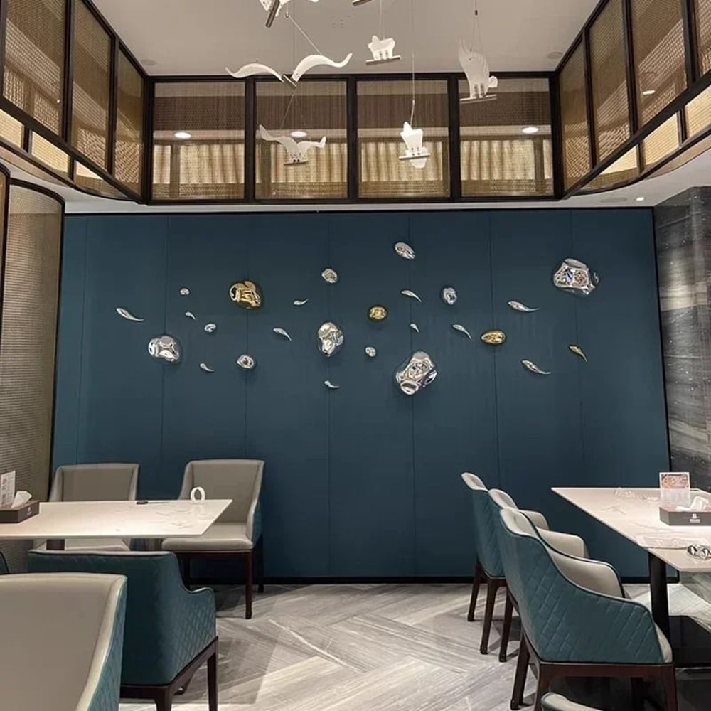 Modern Abstract Stone Wall Hanging Sculpture Minimalist Home Decor Accent 6