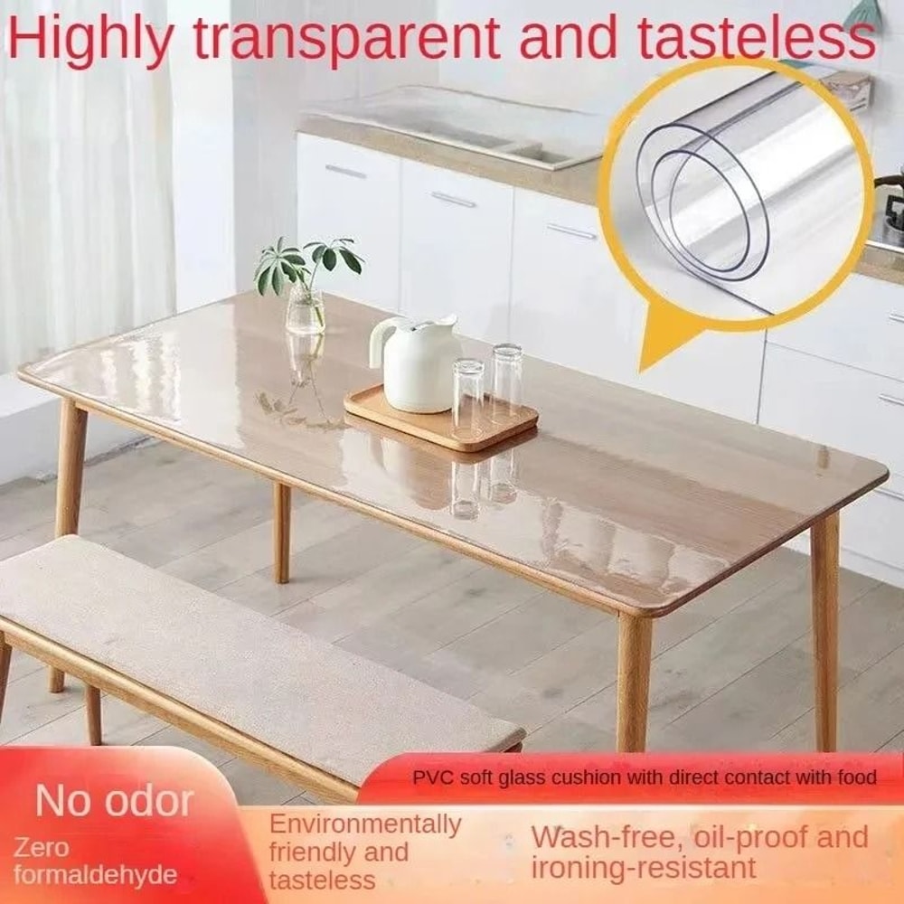 Ultra Clear 30mm PVC Table Protector Waterproof Oil Proof Soft Glass Table Cover 5